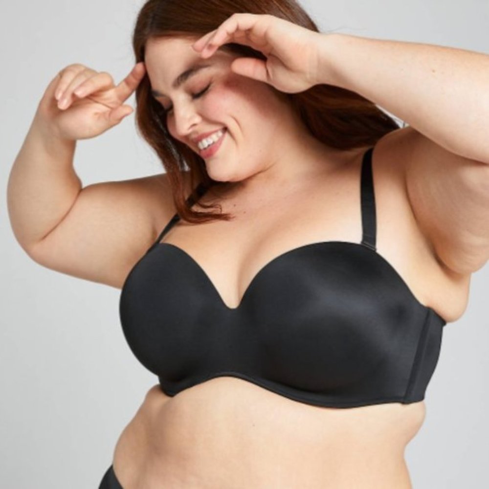 Cacique Black Strapless Bra 46C Gently Used